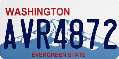 WA license plate AVR4872