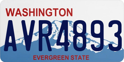 WA license plate AVR4893