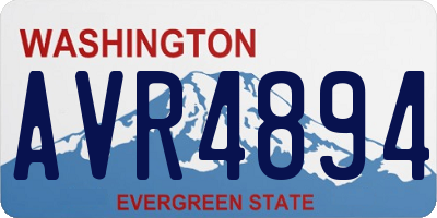 WA license plate AVR4894