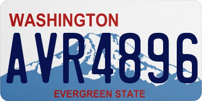 WA license plate AVR4896