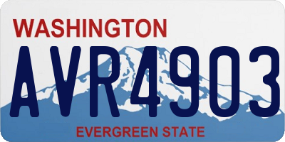WA license plate AVR4903