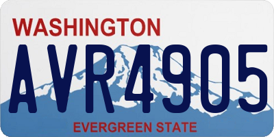 WA license plate AVR4905