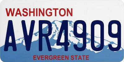 WA license plate AVR4909