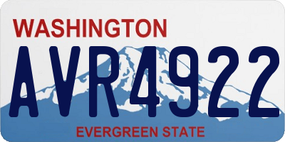 WA license plate AVR4922