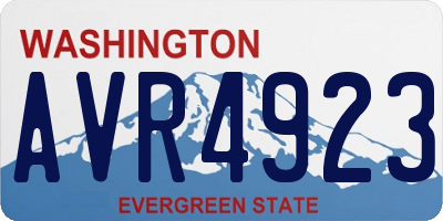WA license plate AVR4923