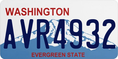 WA license plate AVR4932