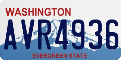 WA license plate AVR4936