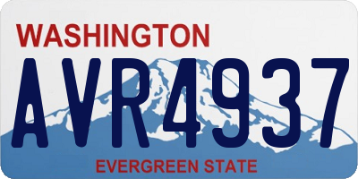 WA license plate AVR4937