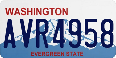 WA license plate AVR4958