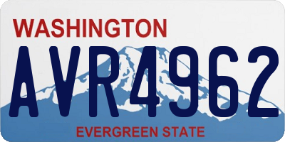 WA license plate AVR4962