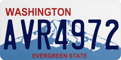 WA license plate AVR4972