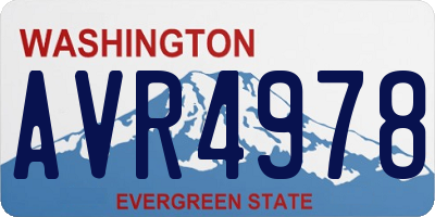 WA license plate AVR4978