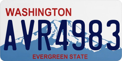 WA license plate AVR4983