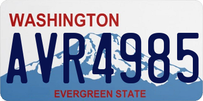 WA license plate AVR4985