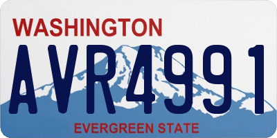 WA license plate AVR4991