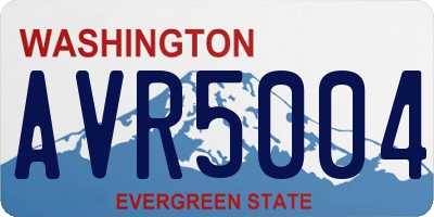 WA license plate AVR5004