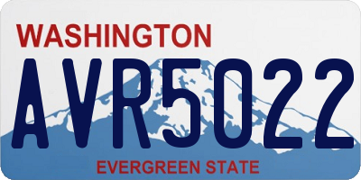 WA license plate AVR5022