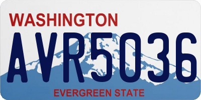 WA license plate AVR5036
