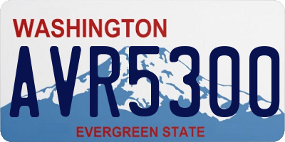 WA license plate AVR5300