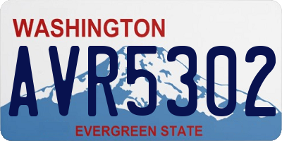 WA license plate AVR5302
