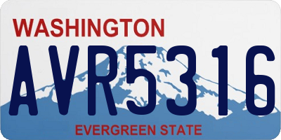 WA license plate AVR5316