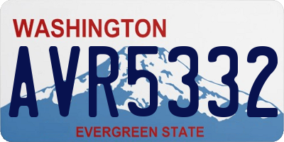 WA license plate AVR5332