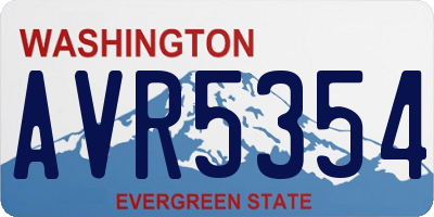 WA license plate AVR5354