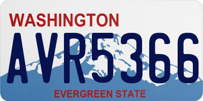 WA license plate AVR5366