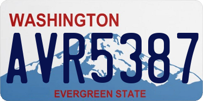 WA license plate AVR5387