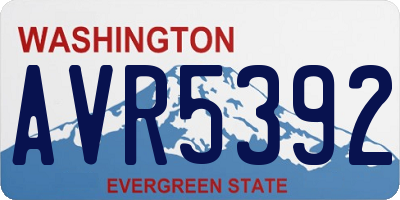 WA license plate AVR5392