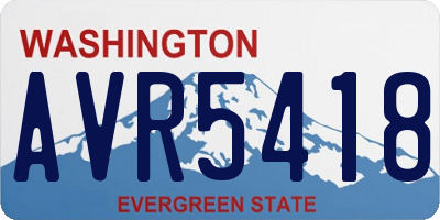 WA license plate AVR5418