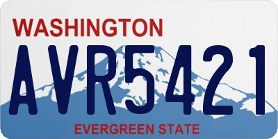 WA license plate AVR5421