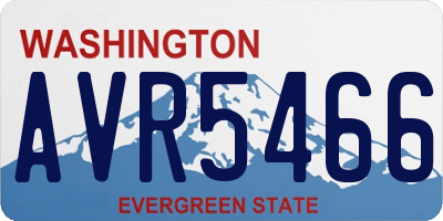 WA license plate AVR5466