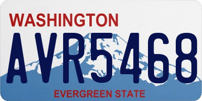 WA license plate AVR5468