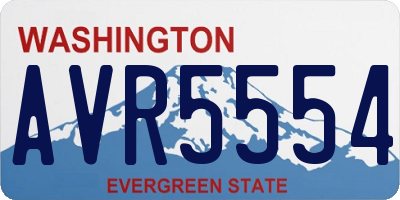 WA license plate AVR5554