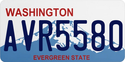 WA license plate AVR5580