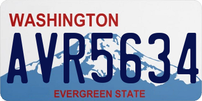 WA license plate AVR5634