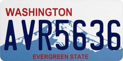 WA license plate AVR5636