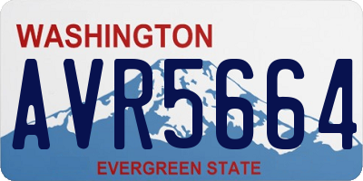 WA license plate AVR5664