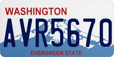 WA license plate AVR5670