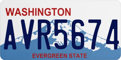 WA license plate AVR5674
