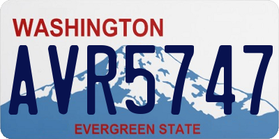 WA license plate AVR5747