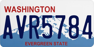 WA license plate AVR5784