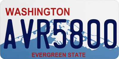 WA license plate AVR5800