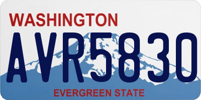 WA license plate AVR5830