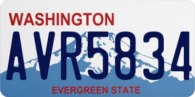 WA license plate AVR5834