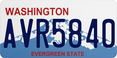 WA license plate AVR5840