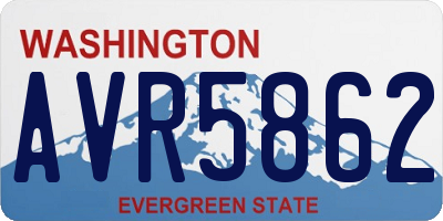 WA license plate AVR5862