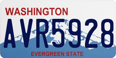 WA license plate AVR5928