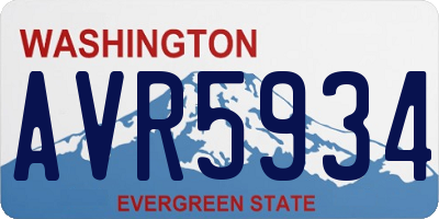 WA license plate AVR5934